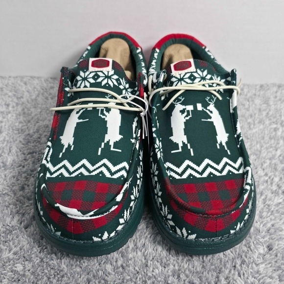 Hey Dude Wally Green Holiday Cheers Christmas Slip On Shoes Mens Size 11 Loafers main image 6